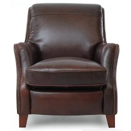 Rich Brown Leather Chair with Nailhead Trim